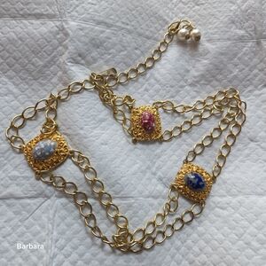Vintage Victorian Style Gold-tone Chain Belt
